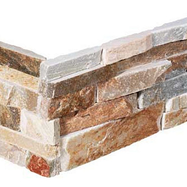 Hoekstuk Stonepanel Multi color 15x60x1,5/2,5