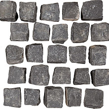 Bazi kei ca. 4x6 antraciet kinderkop (Turks basalt) gaas ca. 8,5 m²/ton